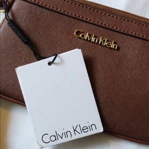 Calvin Klein Women’s Saffiano zip wristlet